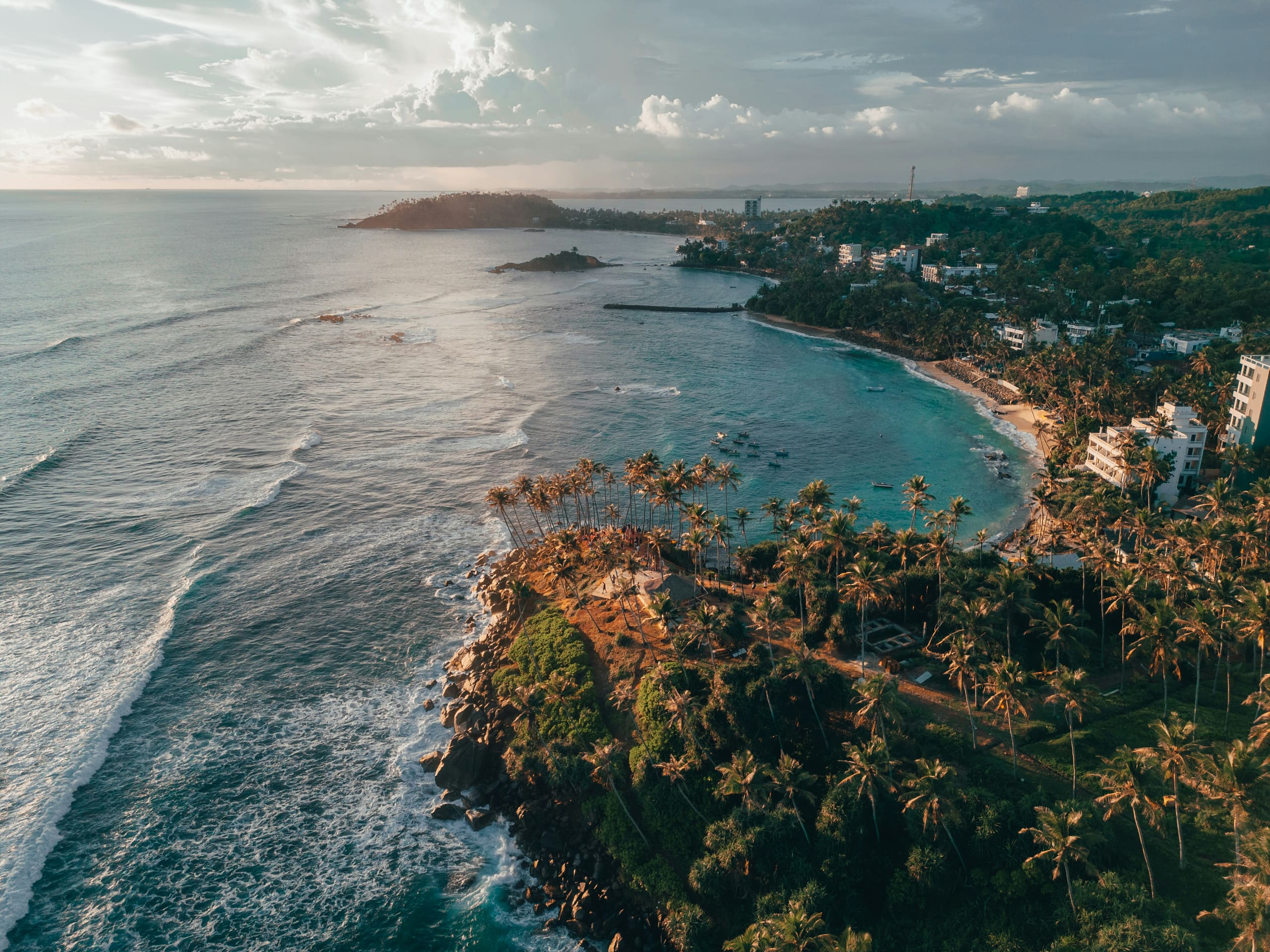 Evening light over the Sri Lankan coast